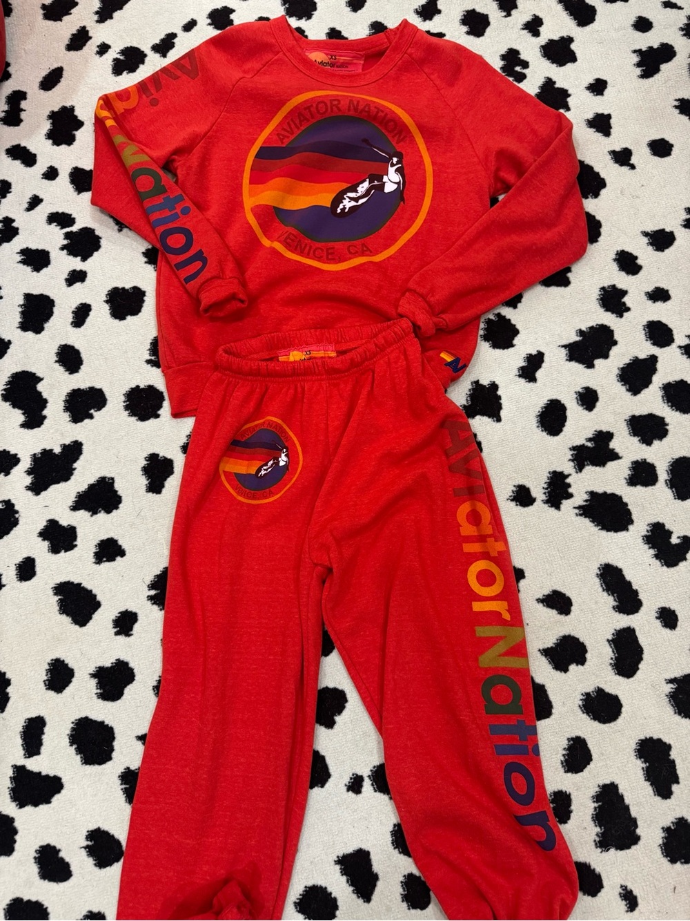 Aviator Nation Red Pull-On Sweat set